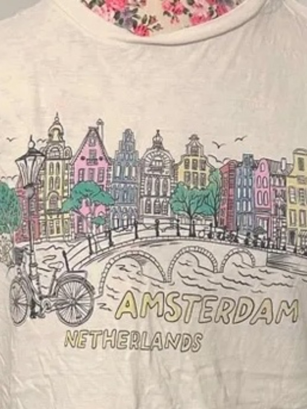 Women's PS/LA Cream Colored Amsterdam Boyfriend T-Shirt - SMALL